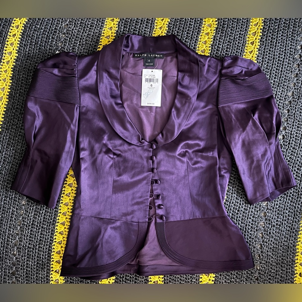 NWT Ralph Lauren Women’s purple Blazer/Jacket size 6